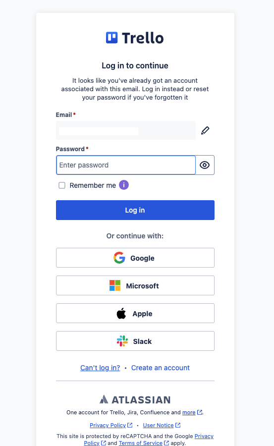 Registration Flow - Login Page