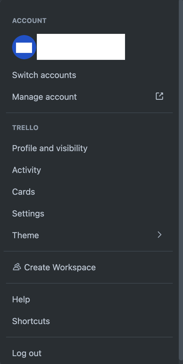 Profile Dropdown Menu