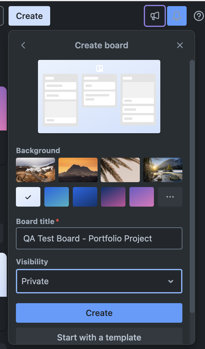 Board Creation Modal